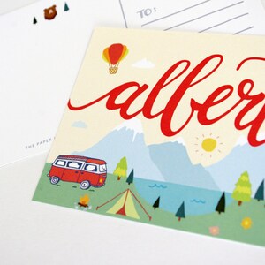 Let's Camp Alberta Postcard Handdrawn Illustration Print Alberta, Canada image 2