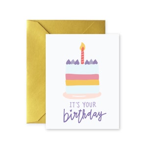 C’est votre carte d’anniversaire | Gâteau d’anniversaire | Carte de voeux avec enveloppe | A2 Taille | Illustration | Vierge à l’intérieur