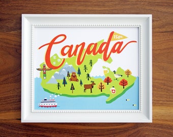 Canada 150th Birthday Special Edition | Art Print | Handdrawn Illustration Print | Wall Art | 8x10 | Canada