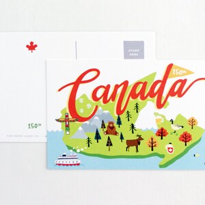 postale du 150e anniversaire du Canada | Édition spéciale | Impression d'art illustration dessinée à la main | Canada