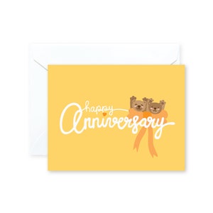 Feliz Aniversário Ursos | Parabéns | Cartão com Envelope | Tamanho A2 | Ilustração | Em branco por dentro