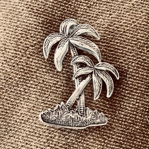 Vintage Silver Palm Tree Brooch