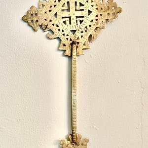 Vintage Handmade Brass Ethiopian Orthodox Hand Cross