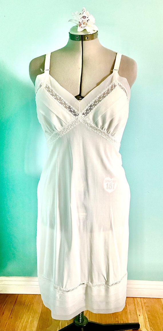 Vintage Melodee Lane Nylon Full Slip White Sz 36