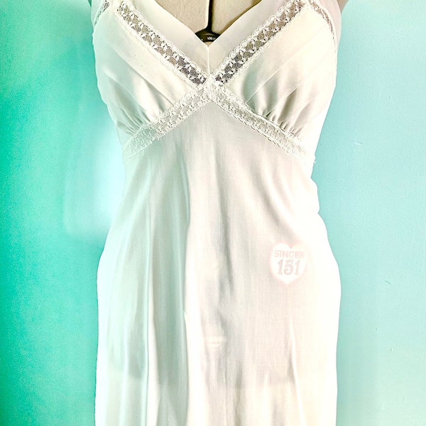 Vintage Melodee Lane Nylon Full Slip White Sz 36