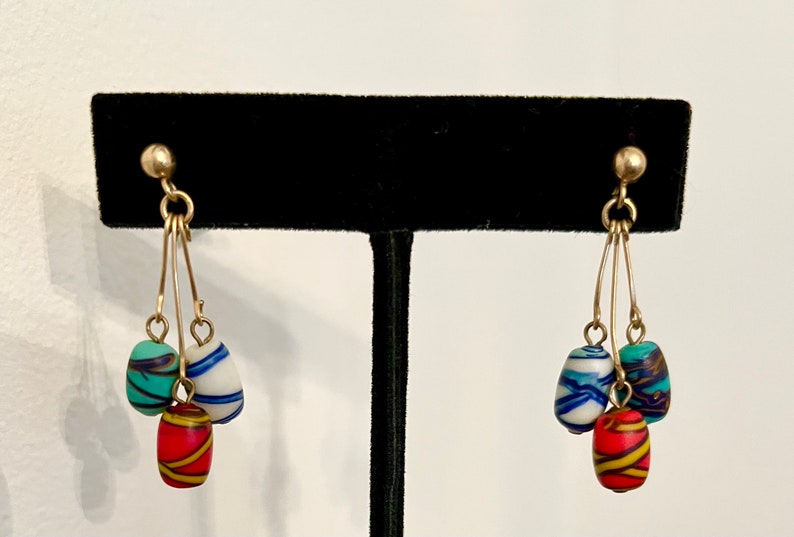 Vintage Trifari Murano Glass Bead Necklace and Earrings Etsy