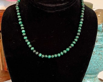 Vintage Malachite Bead Necklace