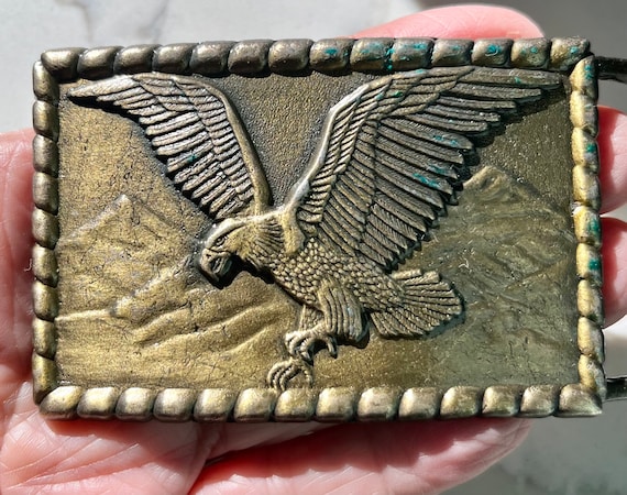 Vintage Levi’s Brass Eagle Belt Buckle - image 1