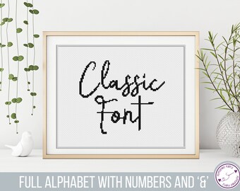 Classic Cursive Cross Stitch Font