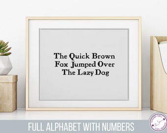 Cross Stitch Small Plain Font Alphabet PDF - Counted Cross Stitch Plain Font Alphabet Instant PDF by Peppermint Purple