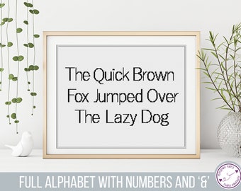 Cross Stitch Alphabet - Plain Font Cross Stitch PDF, Plain Alphabet by Peppermint Purple