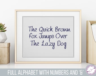 Cross Stitch Alphabet - Handwritten Font Cross Stitch PDF, Handwritten Alphabet by Peppermint Purple
