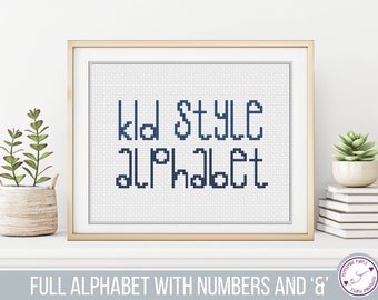Kid Style Cross Stitch Alphabet Font