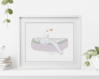 Motif noir et point de croix - Fishy Dreams de Peppermint Purple