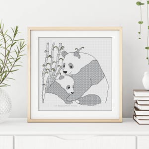 Blackwork Pattern - Panda Love by Peppermint Purple