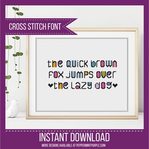 Cross Stitch Alphabet PDF - Whimsical Alphabet by Peppermint Purple