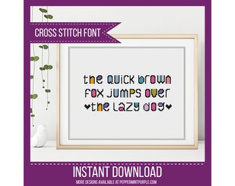 Cross Stitch Alphabet PDF - Whimsical Alphabet by Peppermint Purple