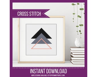 Abstract Cross Stitch Pattern - Easy Cross Stitch Chart  -  counted cross stitch Chart by Peppermint Purple