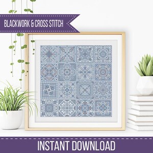 Türkische Fliesen Blackwork Chart von Peppermint Purple