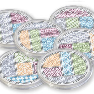 Blackwork Pattern - Geometric Coasters by Peppermint Purple