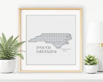 Motif Blackwork - Blackwork de Caroline du Nord par Peppermint Purple
