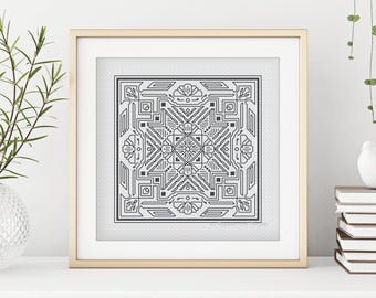 Motif noir et point de croix - Mini touches art déco par Peppermint Purple