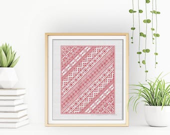 Motif Blackwork - Bandes diagonales par Peppermint Purple