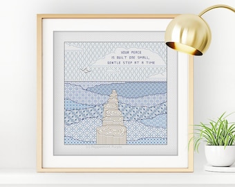 Motif Blackwork - Find Your Peace par Peppermint Purple