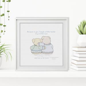 Blackwork Pattern - Blackwork Friendship Bears by Peppermint Purple