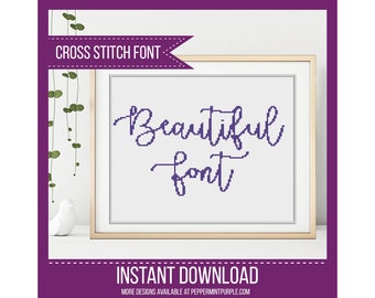 Cross Stitch Alphabet - Cursive Cross Stitch PDF, Beautiful Alphabet by Peppermint Purple