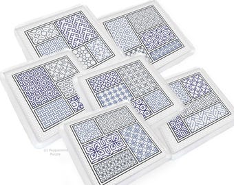 Motif Blackwork - Dessous de verre Rainy Day par Peppermint Purple