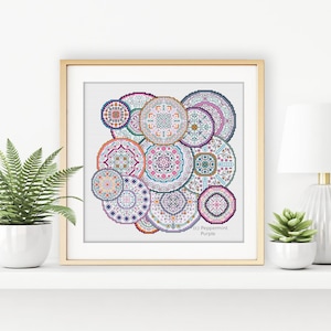 Blackwork Pattern - Mandala Millefiori by Peppermint Purple