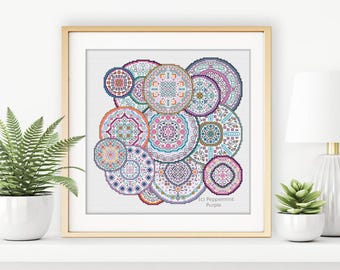 Wzór Blackwork - Mandala Millefiori od Peppermint Purple