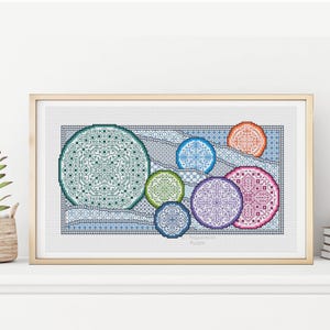 Blackwork & Cross Stitch Pattern - Abstract Firework Night by Peppermint Purple