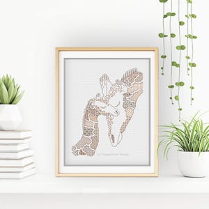 Blackwork Pattern - Giraffe Love by Peppermint Purple
