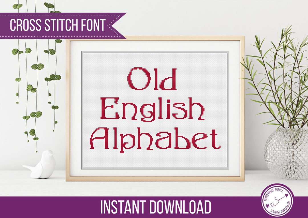 Cross Stitch Alphabet Old English Cross Stitch PDF Oldy - Etsy