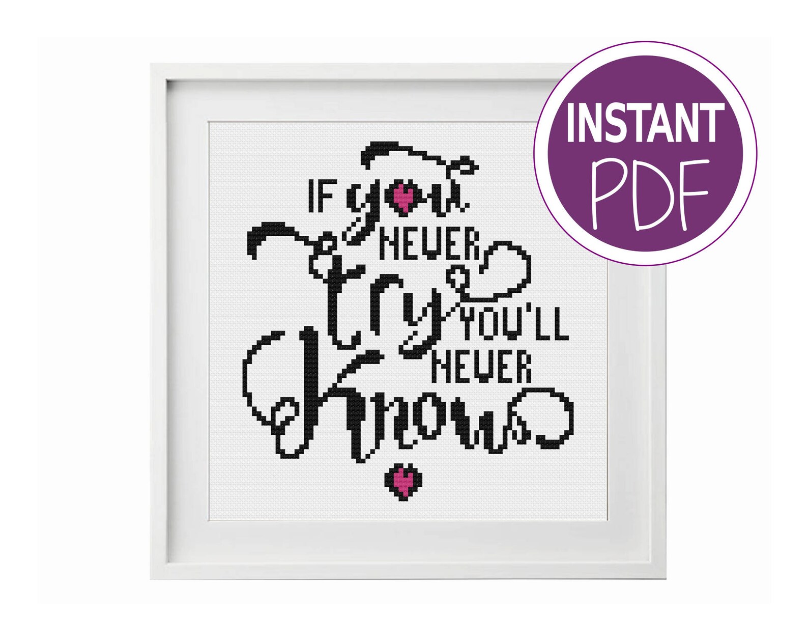 Inspirational Cross Stitch Pattern Cross Stitch Chart Modern | Etsy