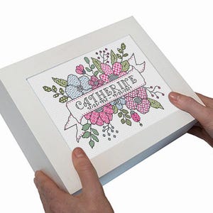 Blackwork Pattern - Floral Name by Peppermint Purple