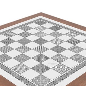Blackwork Pattern - Blackwork Chessboard by Peppermint Purple