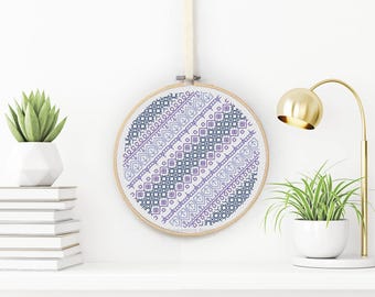 Motif Blackwork - Diagonal Blues par Peppermint Purple