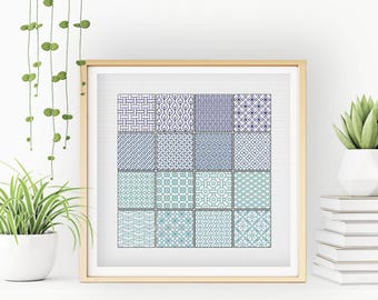 Modèle Blackwork : motif de broderie pour débutant (modèle PDF)