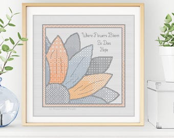 Motif Blackwork - Hope Blooms par Peppermint Purple