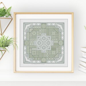 Blackwork Pattern - 2024 SAL - Geometrica - Blackwork by Peppermint Purple
