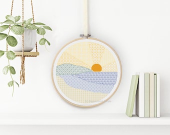Beach blackwork Chart by Peppermint Purple