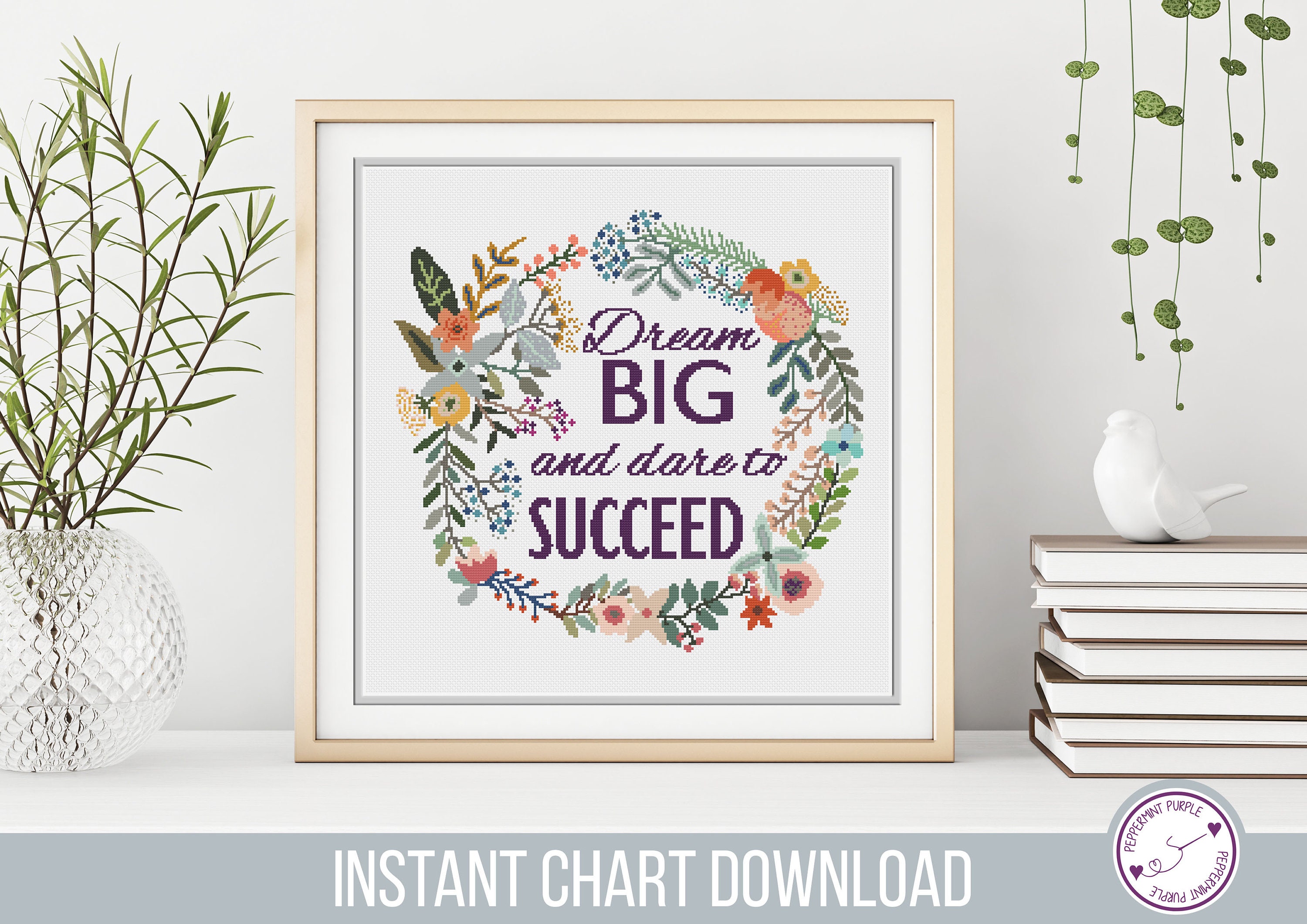 Cross Stitch Pattern Dream Big Cross Stitch Chart Modern | Etsy