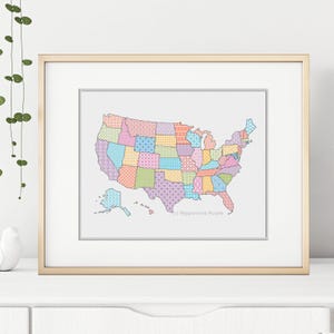 USA-Landkarte in Schwarzarbeit von Peppermint Purple