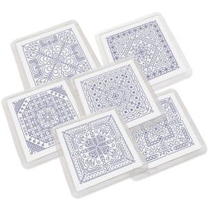 Blackwork Pattern - Dutch Tile Coasters by Peppermint Purple