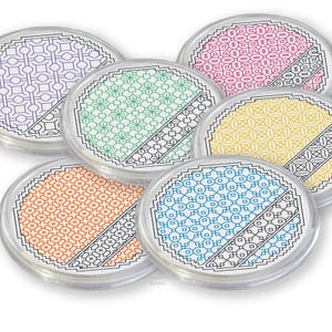 Blackwork Pattern - Diagonal Coasters by Peppermint Purple