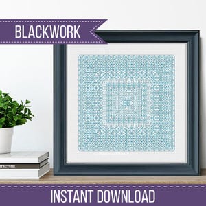 Study In Turquoise Blackwork by Peppermint Purple