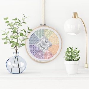 Blackwork Pattern - Centre Point by Peppermint Purple